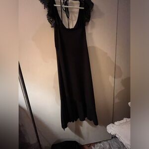 Black dress with lace sleeve